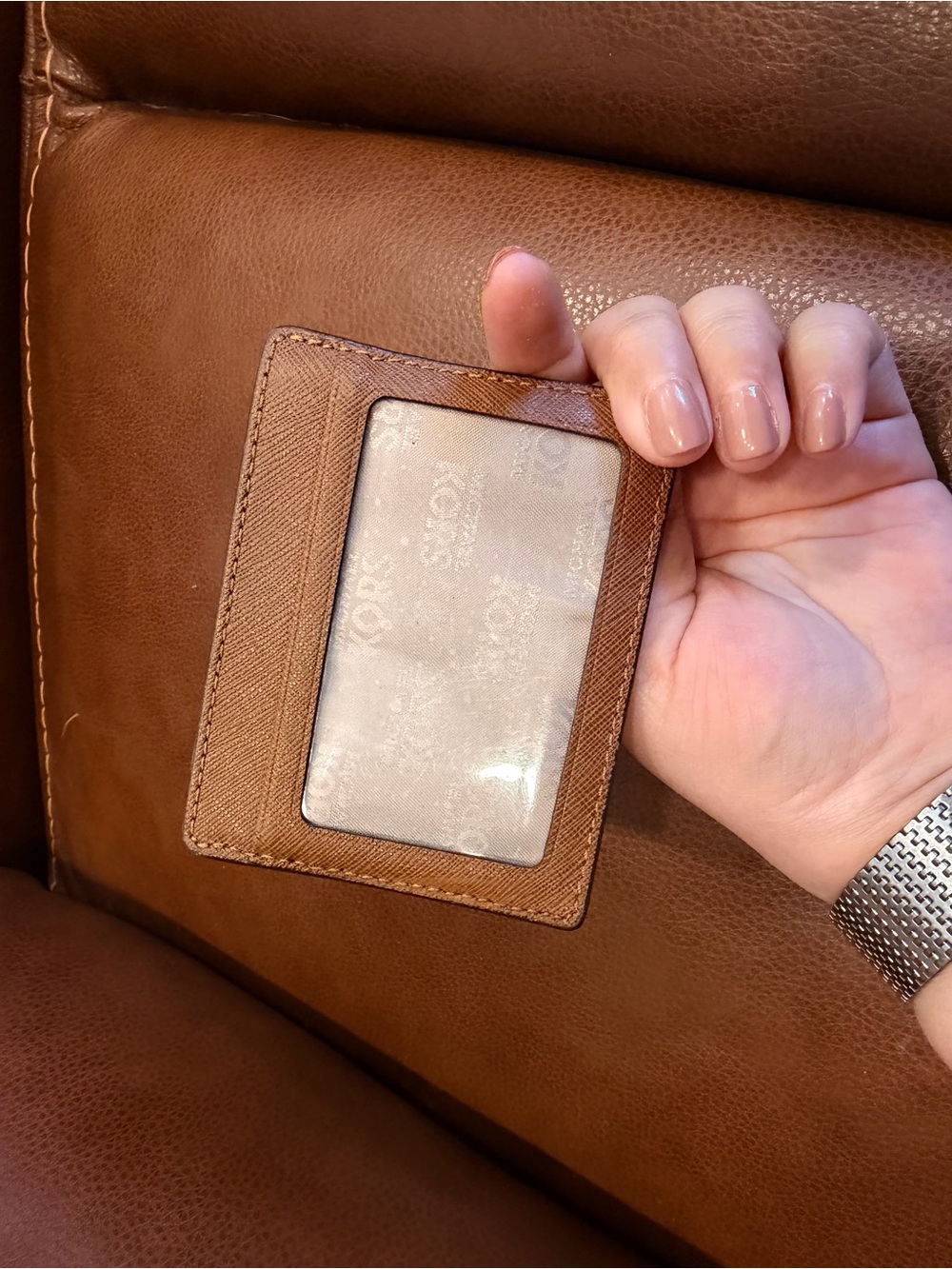 Michael Kors Brown/Tan Saffiano Leather Crossbody & Cardholder - Picture 6 of 8